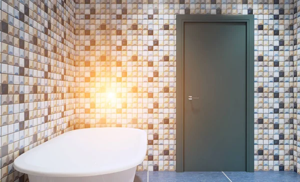 Modern Bathroom Including Bath Sink Rendering Sunset — Stock Photo, Image