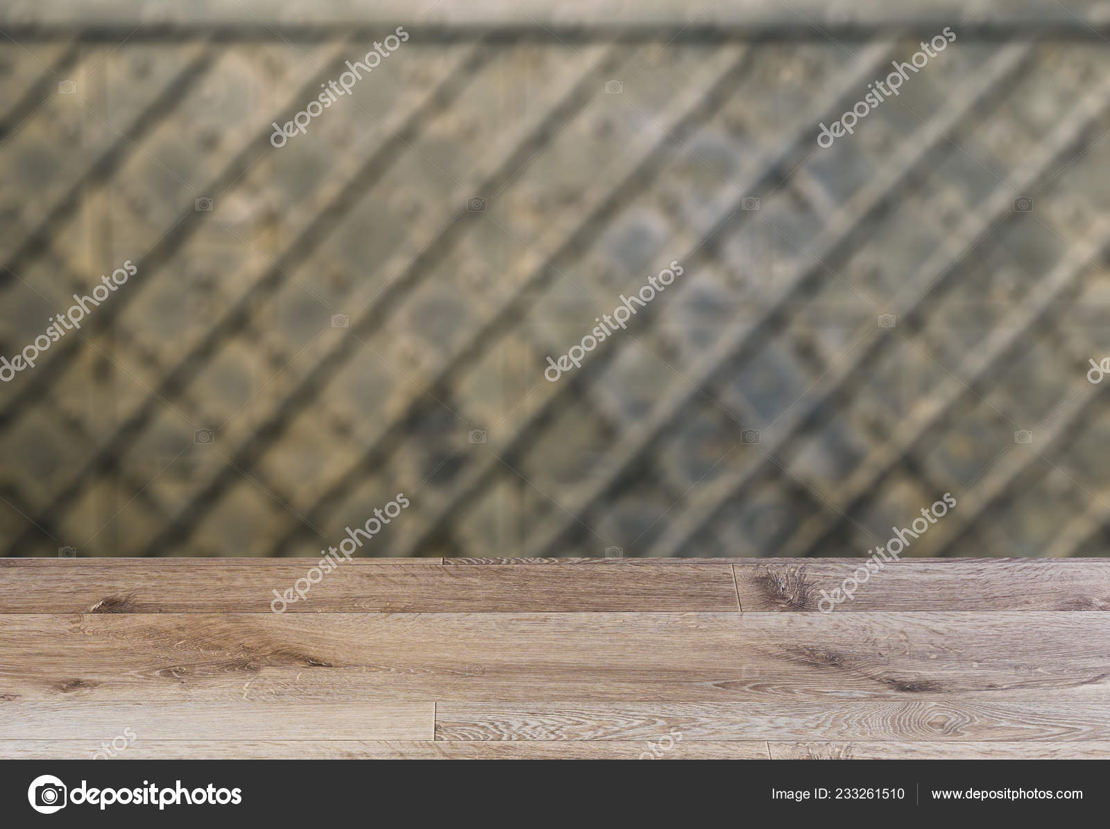 Blank Wooden Table Flooring Texture Rusty Perforated Metal Mockup