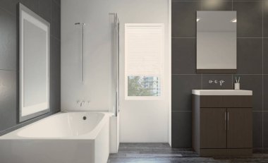 Banyo iç küvet. 3D render. Boş resim