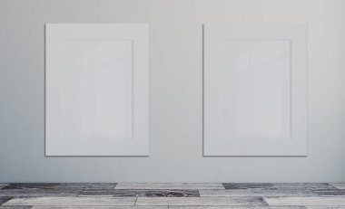 Boş Modern banyo. 3D render... Boş resim sergisi. Mockup.