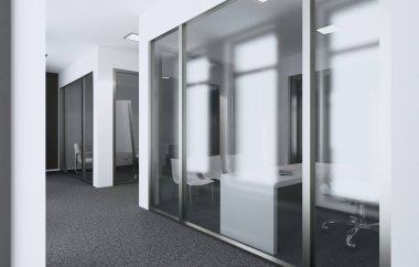 Modern ofis dolabı. Toplantı odası. 3D render.