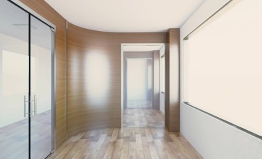 Modern boş ofis dolabı. Toplantı odası. 3D render.