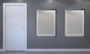 Modern boş banyo. 3D render. Boş resim sergisi