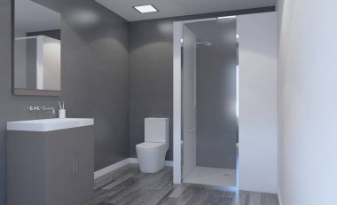 Banyo içi banyo küveti. 3B görüntüleme.