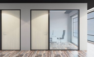 Modern ofis dolabı. Toplantı odası. 3D render.