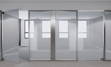 Modern ofis dolap boş. Toplantı odası. 3D render