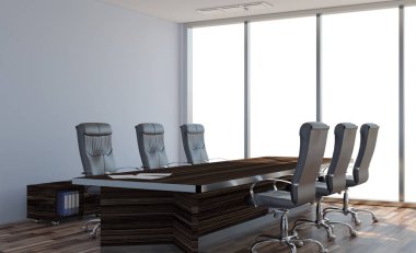 Modern ofis dolabı. Toplantı odası. 3D render.