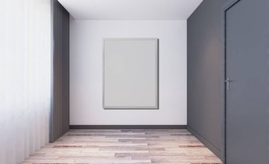 Modern boş ofis dolabı. Toplantı odası. 3D render... Boş resim sergisi