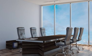 Modern ofis dolabı. Toplantı odası. 3D render.
