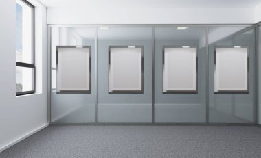 Modern ofis dolap boş. Toplantı odası. 3D render