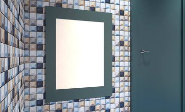 Modern boş banyo. 3D render... Boş resim sergisi