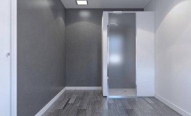 Modern boş banyo. 3D render.