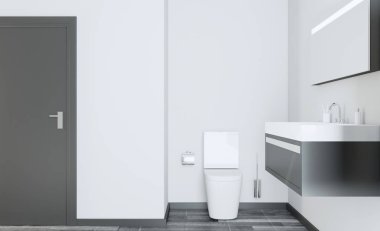 Parlak yeni banyo iç. 3D render.