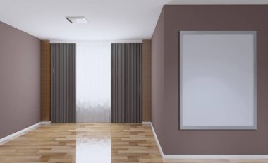 Modern boş ofis dolabı. Toplantı odası. 3D render... Boş resim sergisi