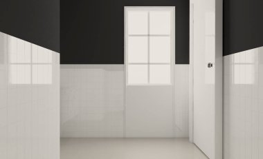 Banyo ve lavabo dahil modern banyo. 3B görüntüleme.