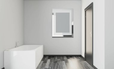 Modern banyo banyo ve lavabo dahil olmak üzere. 3D render. Boş resim