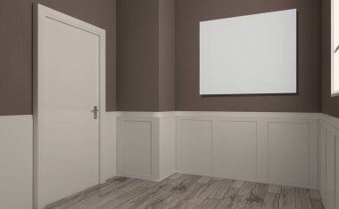 Modern boş banyo. 3D render... Boş resim sergisi