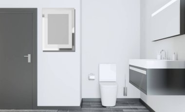 Soyut tuvalet ve banyo iç arka plan için. 3D render. Boş resim