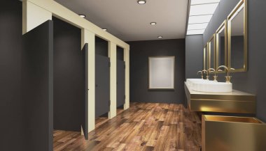 Çağdaş iç genel tuvalet. 3D render. Boş resim