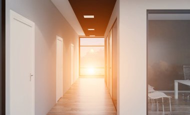 Modern ofis dolabı. Toplantı odası. 3D render.