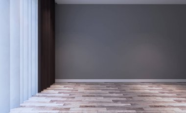 Boş oda. 3D render.