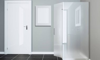 Banyo iç küvet. 3D render. Boş resim
