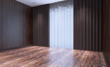 Boş oda. 3D render.