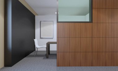 Modern ofis dolabı. Toplantı odası. 3D render... Boş resim