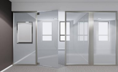 Modern ofis dolap boş. Toplantı odası. 3D render