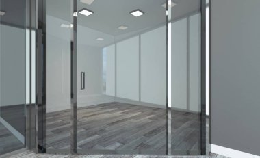 Modern ofis dolap boş. Toplantı odası. 3D render.