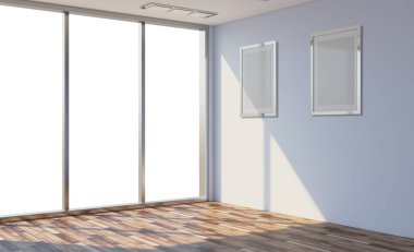 Boş iç. 3D render. Boş resim.