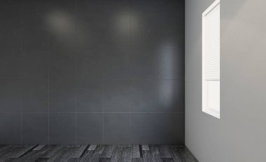Geniş banyo, temiz, güzel, lüks, parlak oda. 3D render.