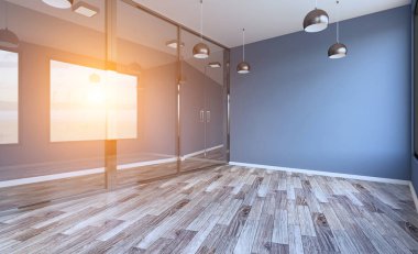 Modern boş ofis dolabı... Günbatımı