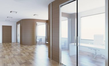 Modern ofis dolabı. Toplantı odası. 3D render.
