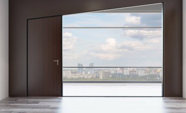 Modern ofis dolabı. Toplantı odası. 3D render. Boş iç