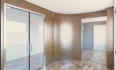 Modern boş ofis dolabı. Toplantı odası. 3D render.