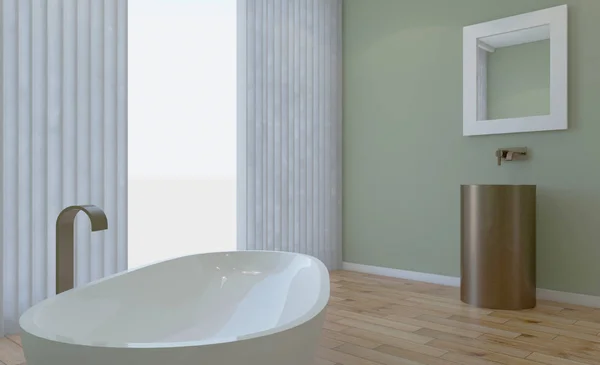 싱크대를 현대적 화장실 렌더링 — 스톡 사진