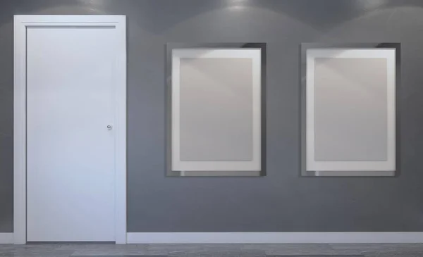 Moderní Koupelna Prázdné Vykreslování Prázdné Obrazy — Stock fotografie