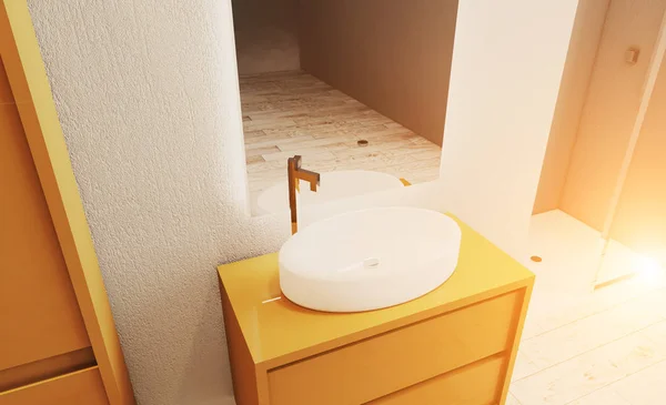 Casa Banho Espaçosa Limpo Bonito Luxuoso Quarto Luminoso Renderização Pôr — Fotografia de Stock