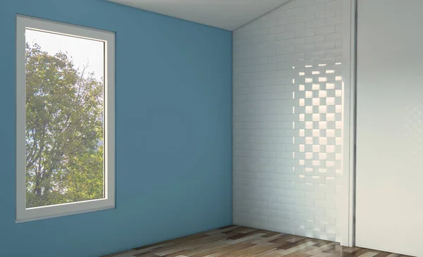 Sauberes Und Frisches Badezimmer Mit Natürlichem Licht Rendering Leerer Innenraum — Stockfoto
