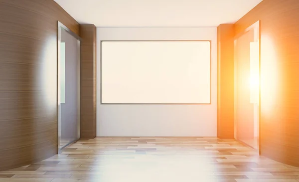 Modern Empty  office Cabinet. Meeting room. 3D rendering. Sunset.