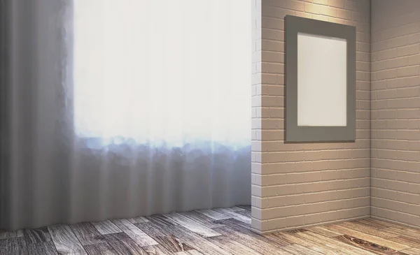 空白的画 浴室宽敞 明亮的房间 — 图库照片