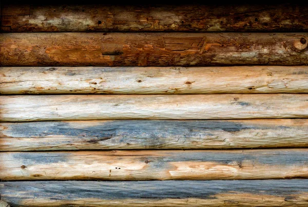 Texture Old Log House Close Wooden Background — Stock Photo, Image