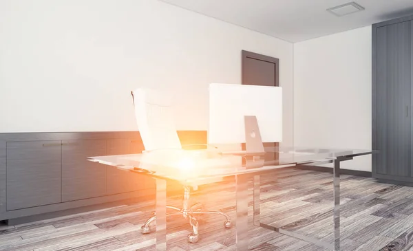 Open Space Office Interior Conference Room Mockup Rendering Sunset — Stock Photo, Image