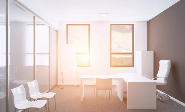 Modern Meeting Room Rendering Sunset — Stock Photo, Image