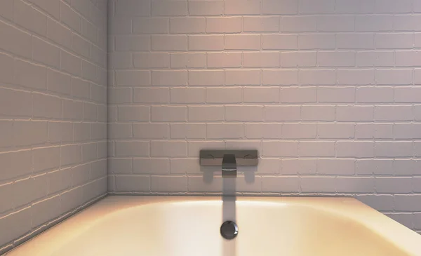 Banheiro Moderno Incluindo Banheira Pia Renderização — Fotografia de Stock