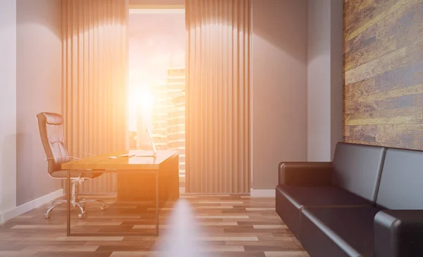 Modern Meeting Room Rendering Sunset — Stock Photo, Image