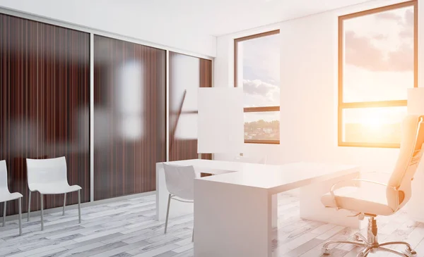 Modern Meeting Room Rendering Sunset — Stock Photo, Image