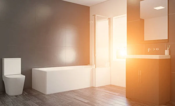 Bagno Pulito Fresco Con Luce Naturale Rendering Sole — Foto Stock