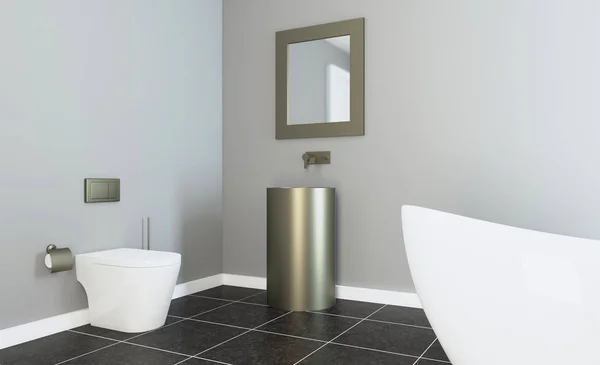 Baño Bañera Interior Renderizado — Foto de Stock